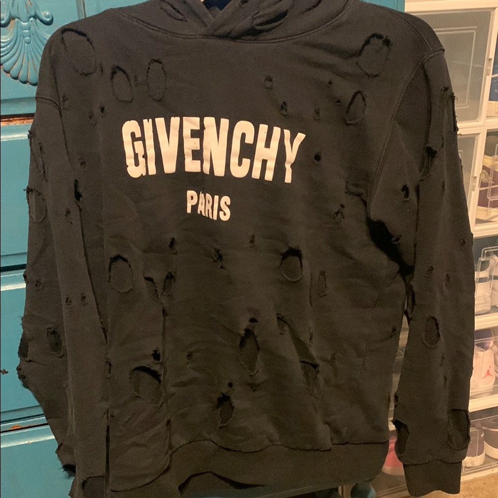 Givenchy Black Distressed Hoodie size M Authentic